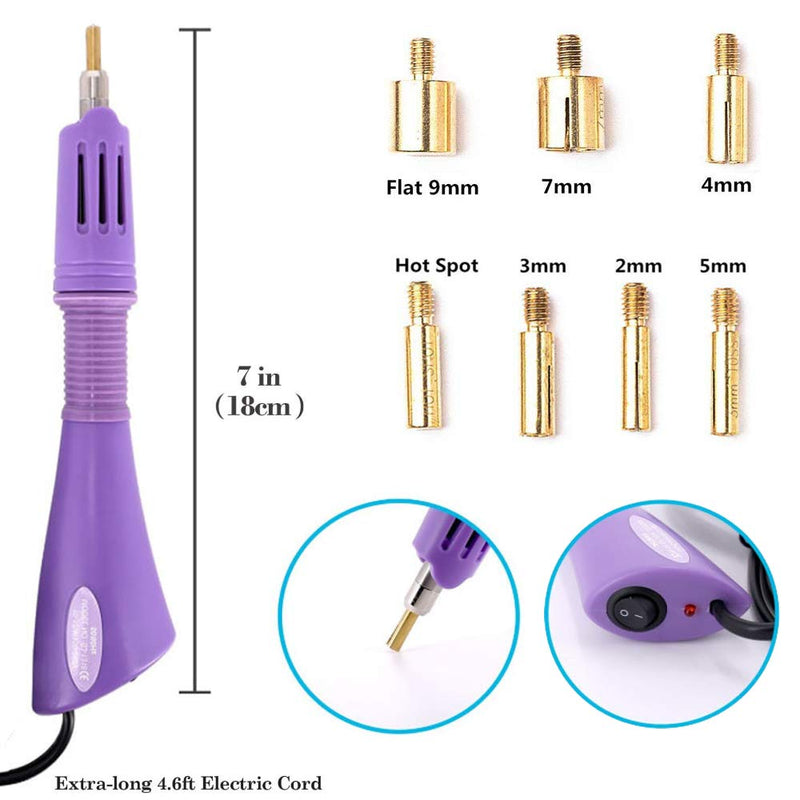 Hotfix Applicator, 7-in-1 Hot Fix Rhinestone Applicator Wand Setter Tool Kit with 7 Tips, 2 Pencils and Tweezers - NewNest Australia