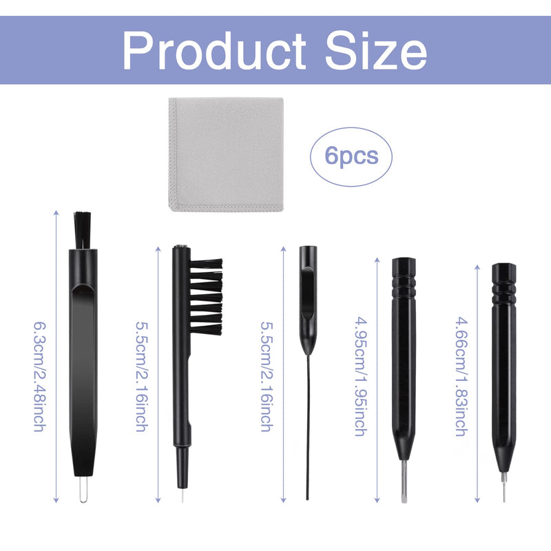 Prasacco Pack Of 6 Cleaning Tools For Hearing Aids, Professional Hearing Amplifier Cleaning Brush, Screwdriver, Fabric, Ventilation Cleaner, Wire Hearing Aid Accessories With Microfibre Cloth - NewNest Australia