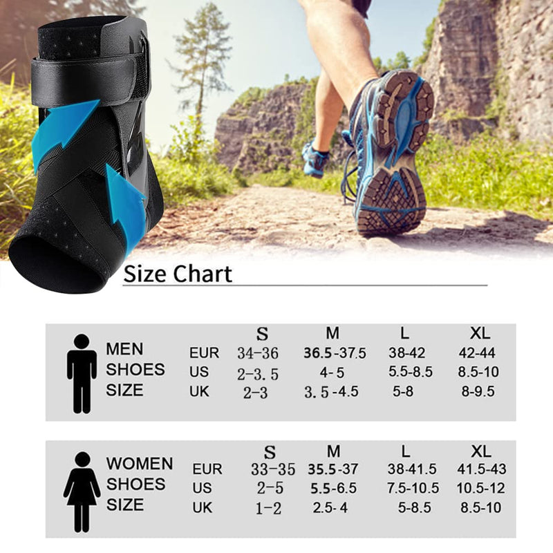 Ankle Brace, Adjustable Foot Brace, Ankle Support with PE Board, Strong Stabilization, Ankle Brace with Velcro Fastening, for Men and Women, Ankle Pain (M) - NewNest Australia