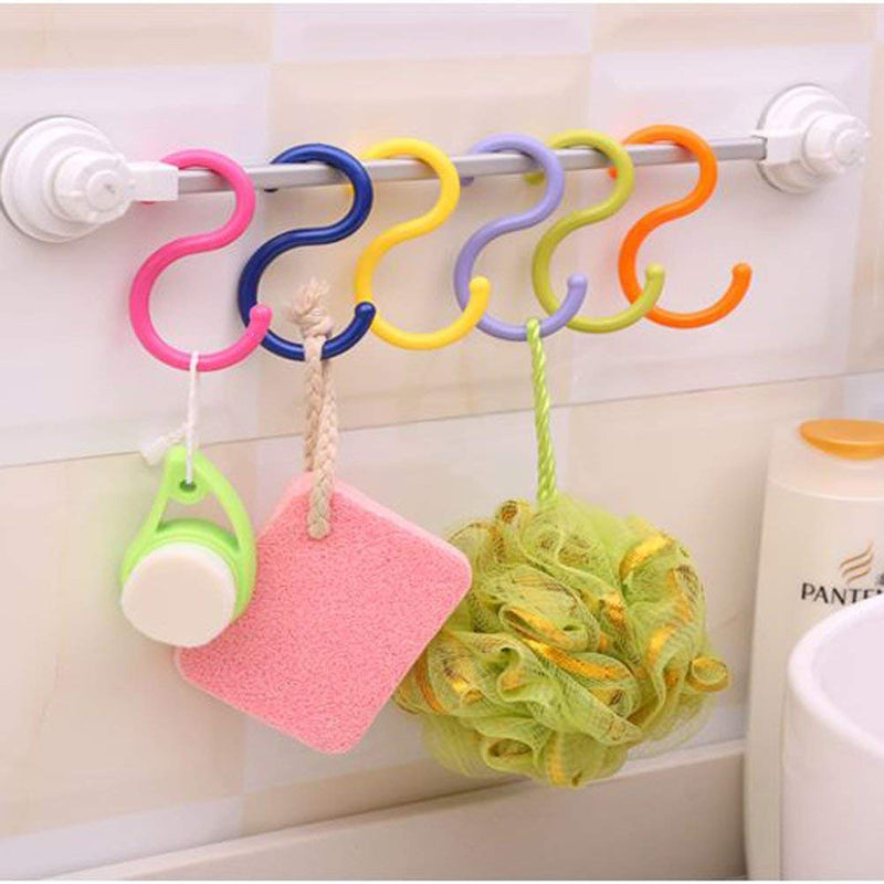 NewNest Australia - 12pcs(2 Packs) S Shaped Colorded Plastic Hanging Hooks,Shirt/Towel/Dress/Clothes Hanger Hook Home Kitchen Accessories (12) 12 