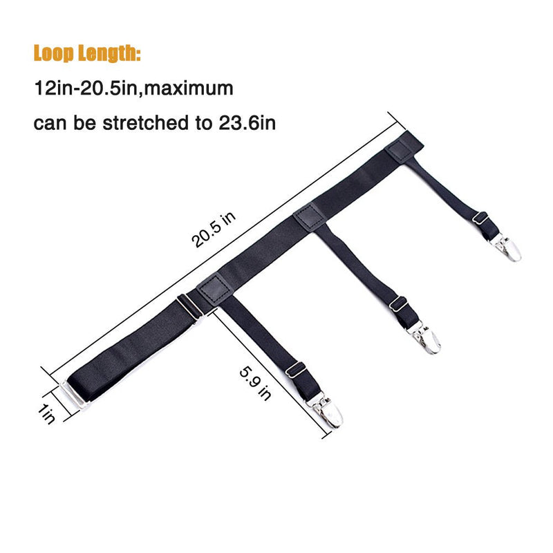 Gohzq,Shirt Stays Men'S Shirt Holder Men'S Shirt Suspenders Shirt Holder Trousers Elastic Clips Shirt Stretcher Shirt Holder Trousers With Non-Slip Locking Clamps, Black - NewNest Australia
