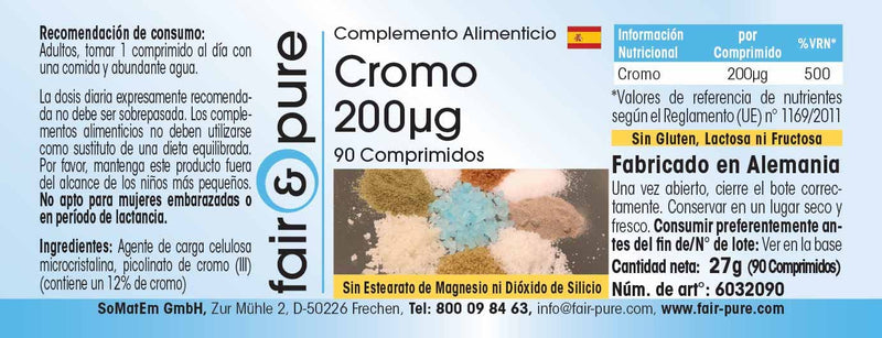 Chromium tablets 200µg - made from chromium picolinate - vegan - yeast-free - without magnesium stearate - 90 chromium tablets - essential trace element - NewNest Australia