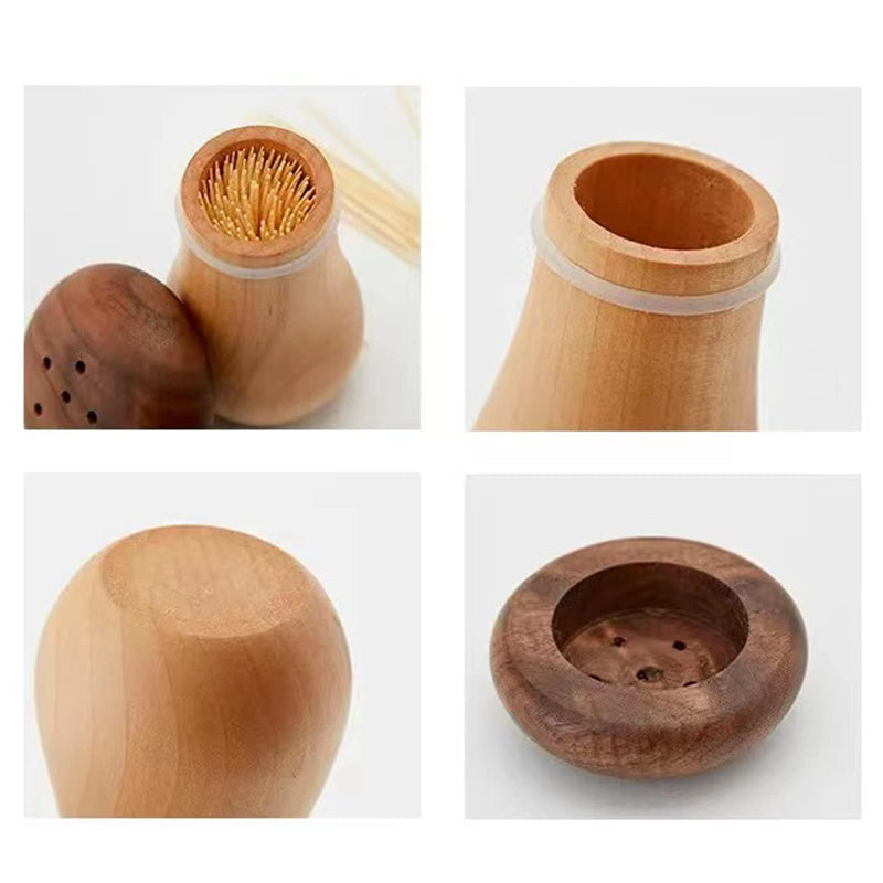 Agirlvct Toothpick Holder Dispenser, Wooden Cute Mushroom Tooth Pick Dispenser for Home Kitchen Restaurant Toothpicks Container(1 Pack) - NewNest Australia