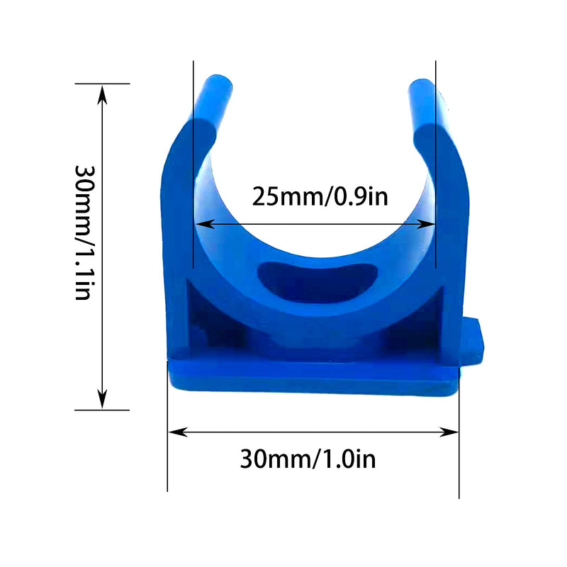 50PCS Pipe Support Hangers 25mm U-Hook PEX Holder PVC Pipe Clamps Clips(Blue) - NewNest Australia