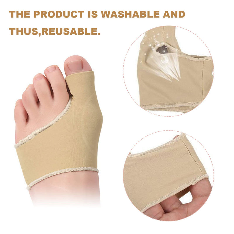 TSHAOUN 4PCS Hallux Valgus Toe Separator, Toe Separator Socks, Hallux Valgus Correction, Hallux Valgus Bandage, Metatarsal Toe Pad Forefoot Cushion Socks, Foot Pain Relief 2 Apricot - NewNest Australia