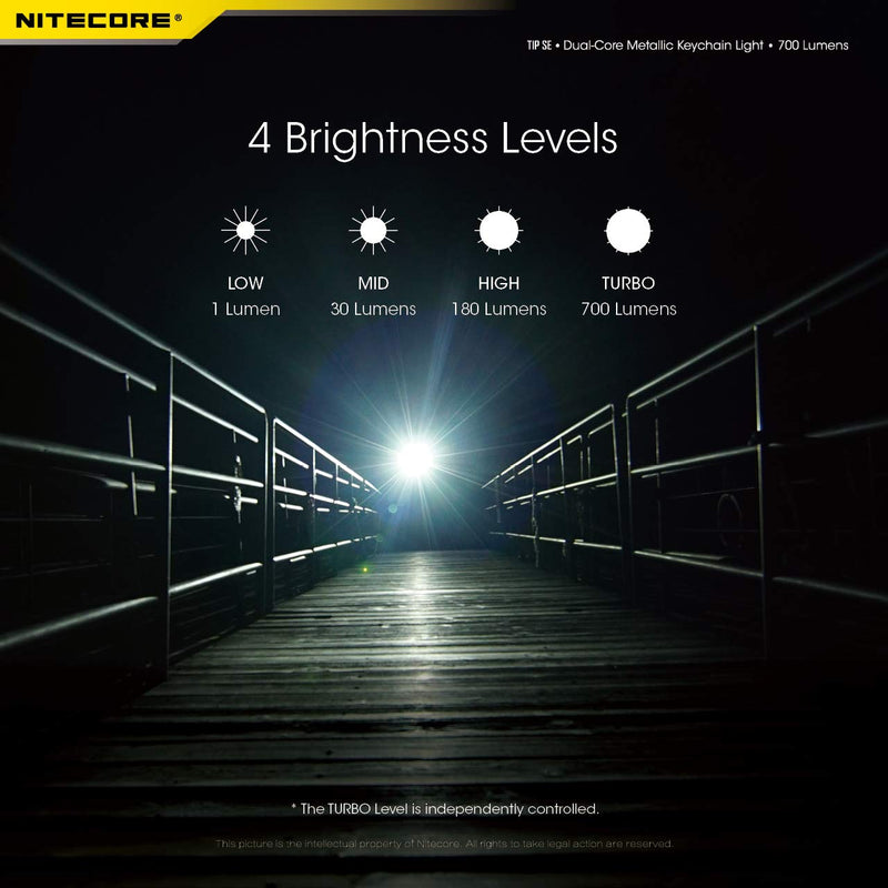 Nitecore Tip SE Black 700 Lumen USB-C Rechargeable EDC Keychain Flashlight with Lumentac Charging Cable - NewNest Australia