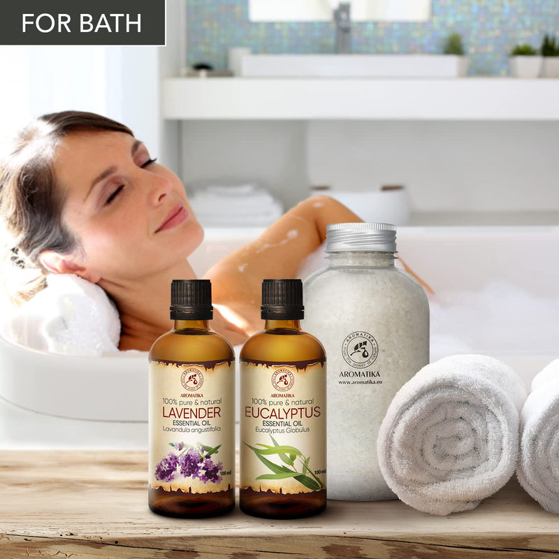 Essential Oils Set 2 X 100 Ml - Lavender Oil And Eucalyptus Oil - Aromatherapy Essential Oils For Diffusers And Oil Burners - Eucalyptus Oil For Scented Candles And Soaps - Lavender Oil For Skin And - NewNest Australia