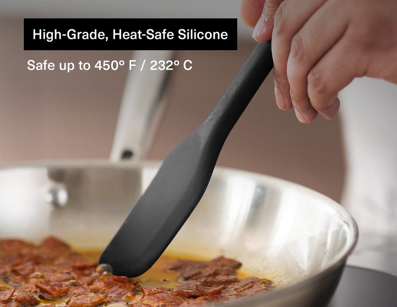 Misen Silicone Spatulas For Nonstick Cookware - Rubber Kitchen Spatula - Large Heat Resistant Cooking Spatula - 11 inch, Black - NewNest Australia