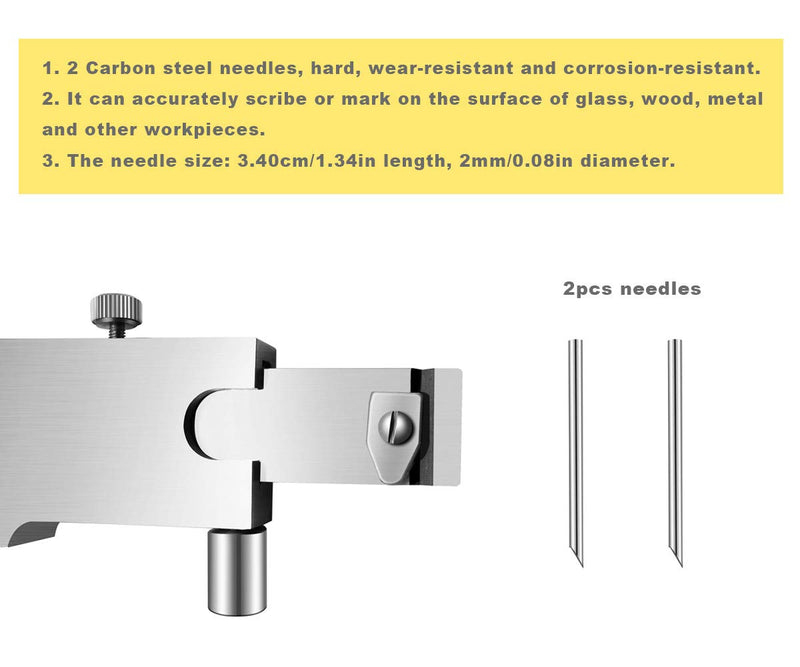ZLKSKER Parallel Crossed Caliper 0-20cm (0-8 inch) with 2 Carbide Scriber/Needle, Stainless Steel Vernier Calipers, Marking Gauge, Marking Tool - NewNest Australia
