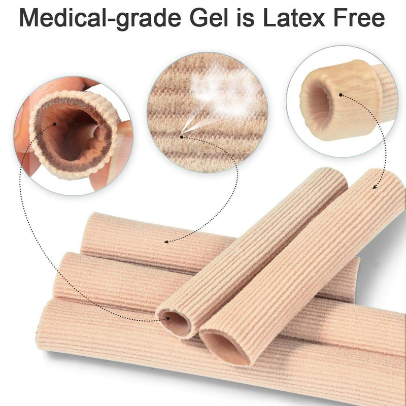 Cuttable Toe Tubes Sleeves 5 Pack, Made of Elastic Fabric Lined with Silicone Gel. Toe Sleeve Protectors Relief Toe Pressure Pain, Corn and Calluses Remover For Big Toe 10cm Length - NewNest Australia