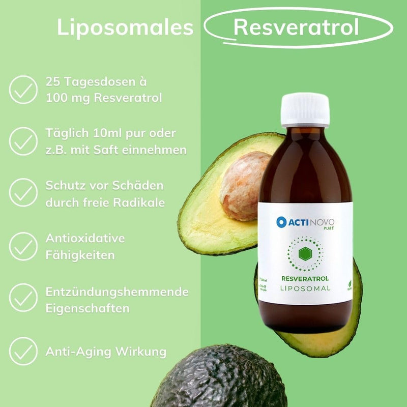 Liposomal Resveratrol | Highly dosed & laboratory tested | Made in Germany | 50 daily doses of 100 mg resveratrol | 250ml | Grape seed extract | More effective than capsules & powder | Vegan & Gluten Free - NewNest Australia