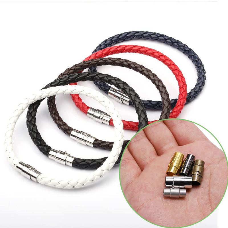 BZUEPRS 30 PCS Magnetic Clasps for Jewelry, Leather Cord End Caps Magnetic Locking Clasps and Closures, Jewelry Making Supplies for Leather Bracelet, Kumihimo (3 MM / 0.12 in) 3 MM / 0.12 IN - NewNest Australia