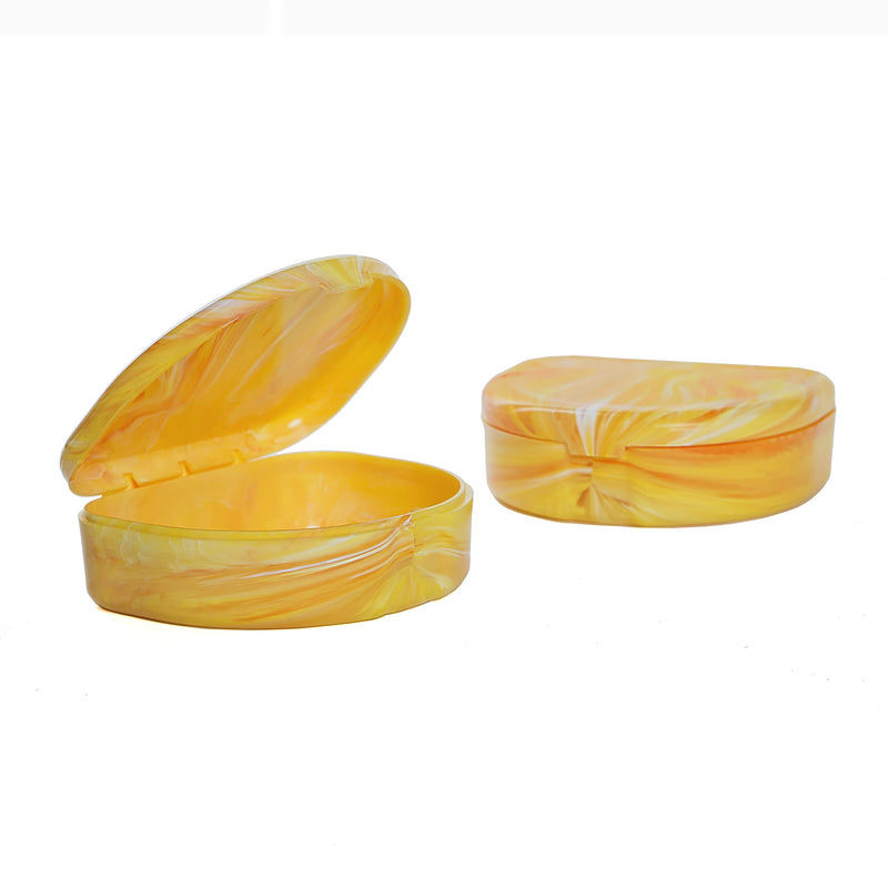 Marble Retainer Cases with Labels - Pack of 3 (colors may very) - NewNest Australia
