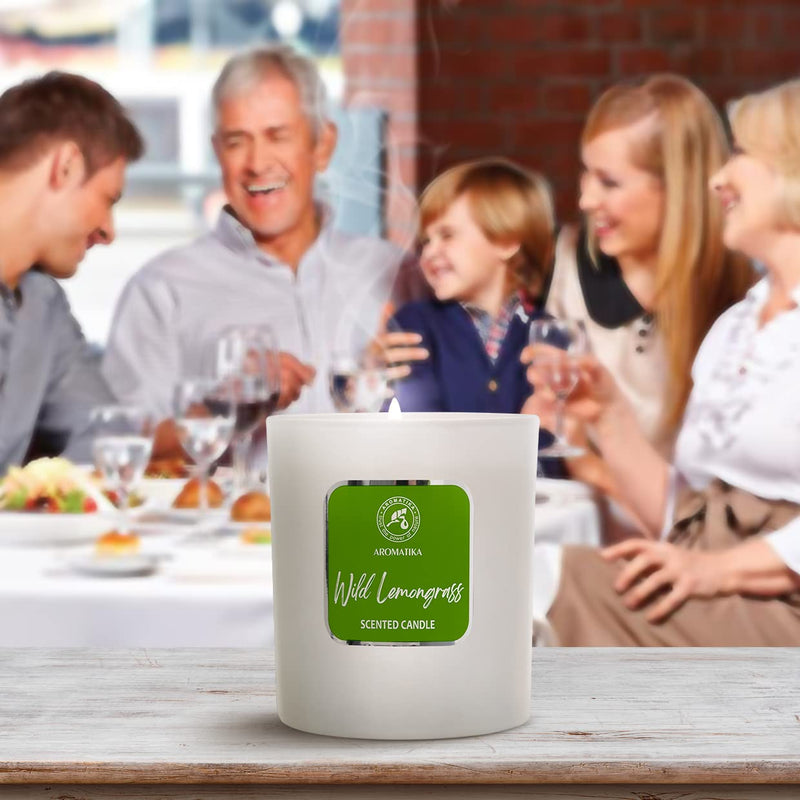 Aroma Candle Lemongrass - Aromatherapy Soy Wax Candles With Lemongrass Oil - Vegan Soy Wax With Essential Oils - Candle Gift - Scented Candle In Glass - Up To 45 Hours Burning Time - NewNest Australia