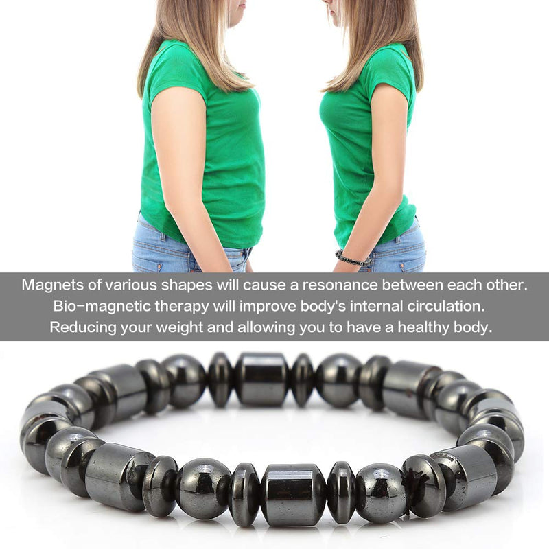 Bracelet, Slimming Bracelet, Fashion Magnetic Bracelet, Weight Loss Bracelet, Unisex Black Stone Bracelet, Healthcare Magnetic Therapy Bracelet, Great Gift, 20 Centimeters - NewNest Australia