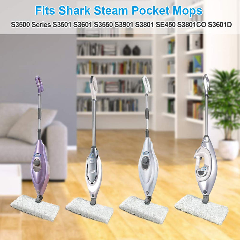 Fushing 3Pcs Steam Mop Pads, Washable Microfiber Cleaning Steamer Replacement Pads for Shark Steam Mop S3501 S3601 S2902 S3901 S3550 S3601D S3801 S3801CO SE450 S2901 3 Pack - NewNest Australia