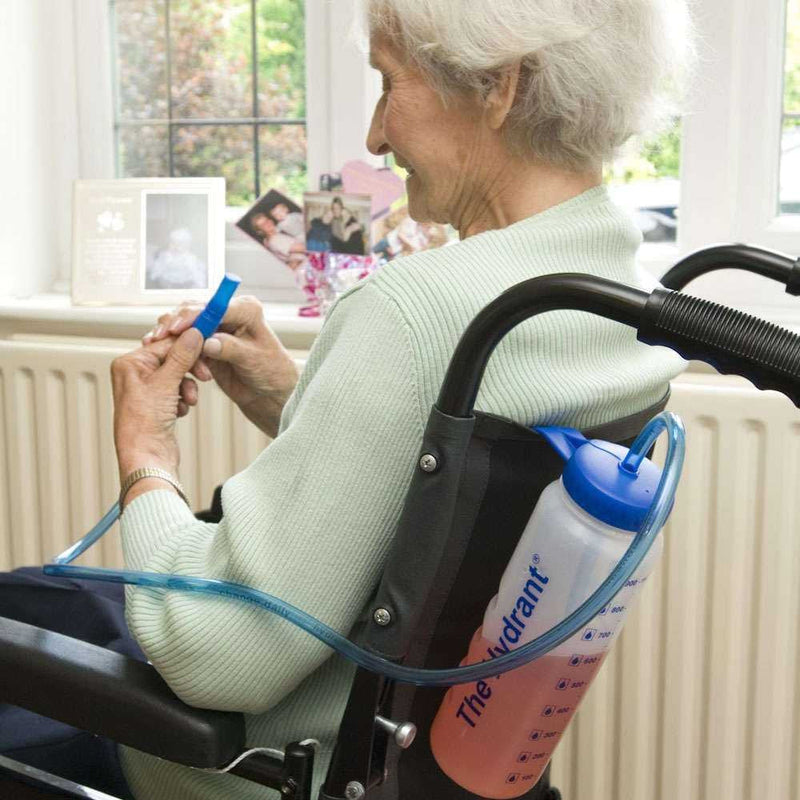 Hydrate for Health The Hydrant 1 L Drinking Bottle with Tube, Latex free (Eligible for VAT Relief in The UK) & NRS Healthcare Spare Tube and Valve for Hydrant Water Bottle + Tube and Valve - NewNest Australia