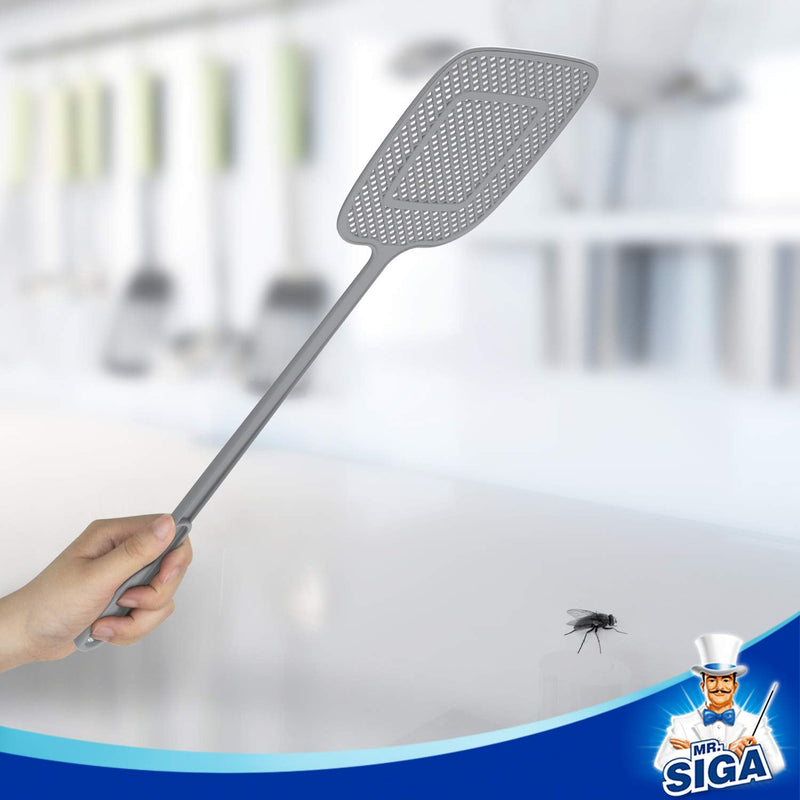 MR.SIGA Heavy Duty Long Handle Fly Swatter, Gray, 6 Pack - NewNest Australia