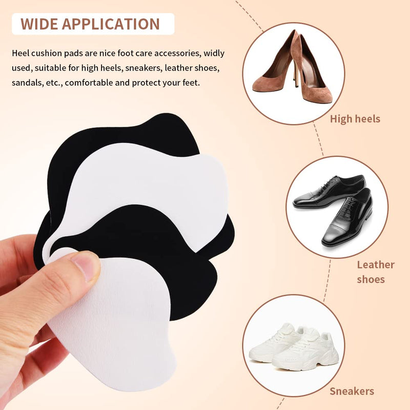 20 Pairs of Sneaker Repair Patch, Shoe Heel Repair Patch, Heel Protection for Shoes, Heel Pad Trainers, for Too Large Shoes (Black + White) - NewNest Australia