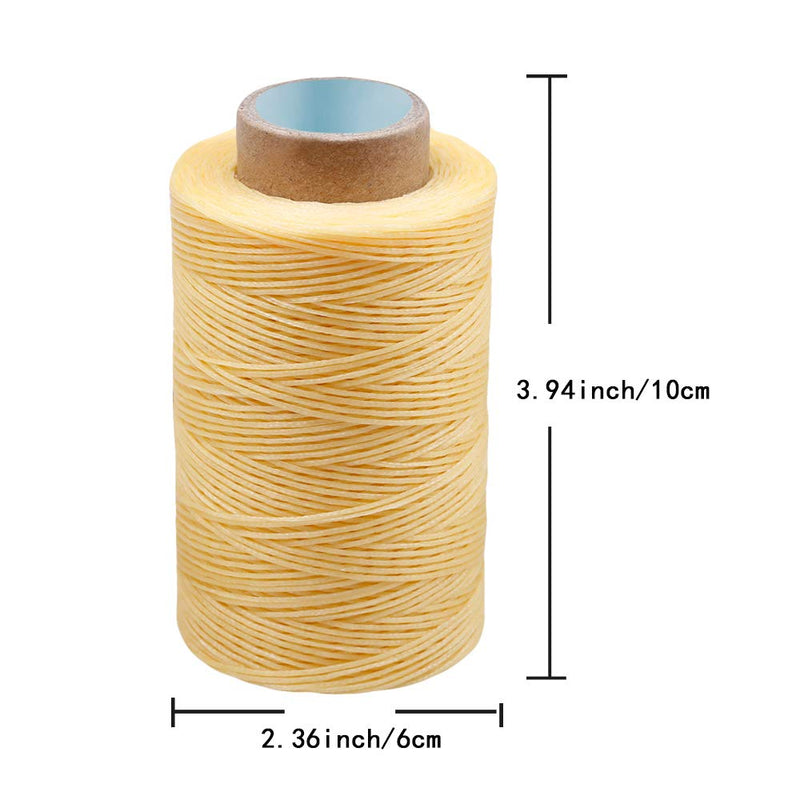 Colorful 284Yards Leather Sewing Waxed Thread-Practical Long Stitching Thread for Leather Craft DIY/Bookbinding/Shoe Repairing/Leather Projects Apricot - NewNest Australia