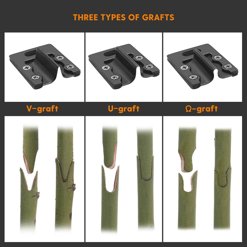 FUJIWARA Garden Grafting Tool, Multifunctional Pruning Kit, U-Graft/V-Graft/?-Graft Seedling for Fruit Tree Branch Grafting Set, Including Graft Tapes, Replacement Blades, Fixing Clip, Yellow - NewNest Australia