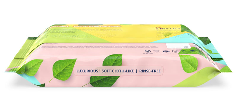160x Omnitex Biodegradable Extra Large & Extra Thick Body Cleansing Wipes - Microwaveable | Rinse Free Wipes for Camping, Festivals, Elderly Bed Bath | Alcohol Free, With Aloe Vera & Vitamins | 4x40pk - NewNest Australia