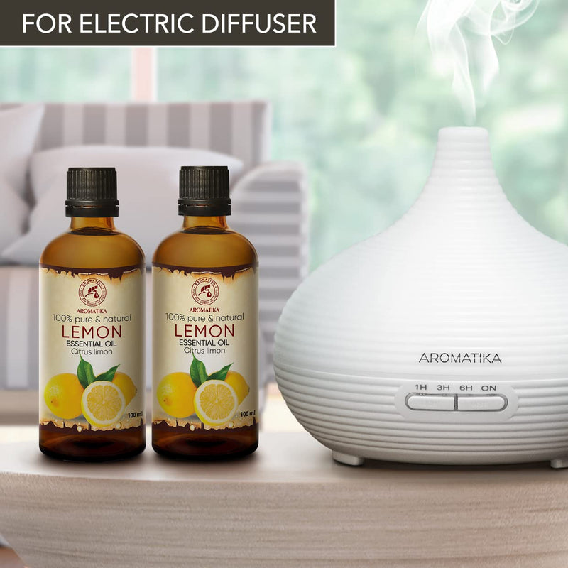 Lemon Oil 200 Ml, 2 X 100 Ml, Citrus Limon, Italy, 100% Pure Lemon Oil For Good Sleep, Body Care, Wellness, Beauty, Relaxation, Aromatherapy, Aroma Diffuser, Oil Burner - NewNest Australia
