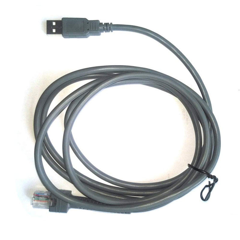 PZV, USB to RJ48 Cable 7ft 2mtr Dura-Gray for Barcode Scanner USB Cable,USB Data Transmission Cable for Digital Handheld Barcode Scanner Compatible with LS2208 DS4208 9208 1203 LS4208 LS3008 LS3408 - NewNest Australia