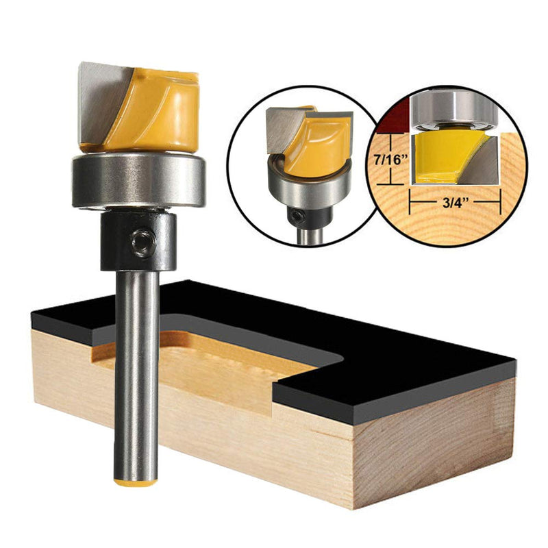 Yakamoz 1/4 Inch Shank Flush Trim Hinge Mortising Template Router Bit with Ball Bearing Woodworking Milling Cutter Tool - NewNest Australia