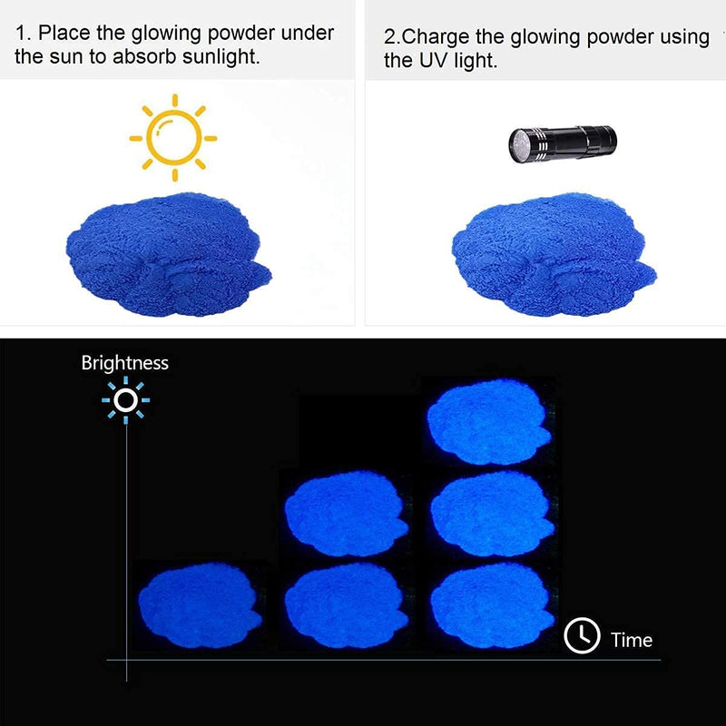 Glow in the Dark Pigment Powder 12 Color Epoxy Resin Pigment Luminous Powder Safe Long Lasting for Nail Art, Colorant Slime, Acrylic Paint, Fine Art and DIY Crafts, 0.7oz 12 Colors - NewNest Australia
