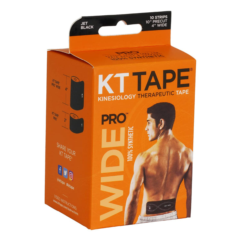 KT Tape Unisex Adult Pro Wide Tape, Black, 10 Inch (Pack of 10) - NewNest Australia