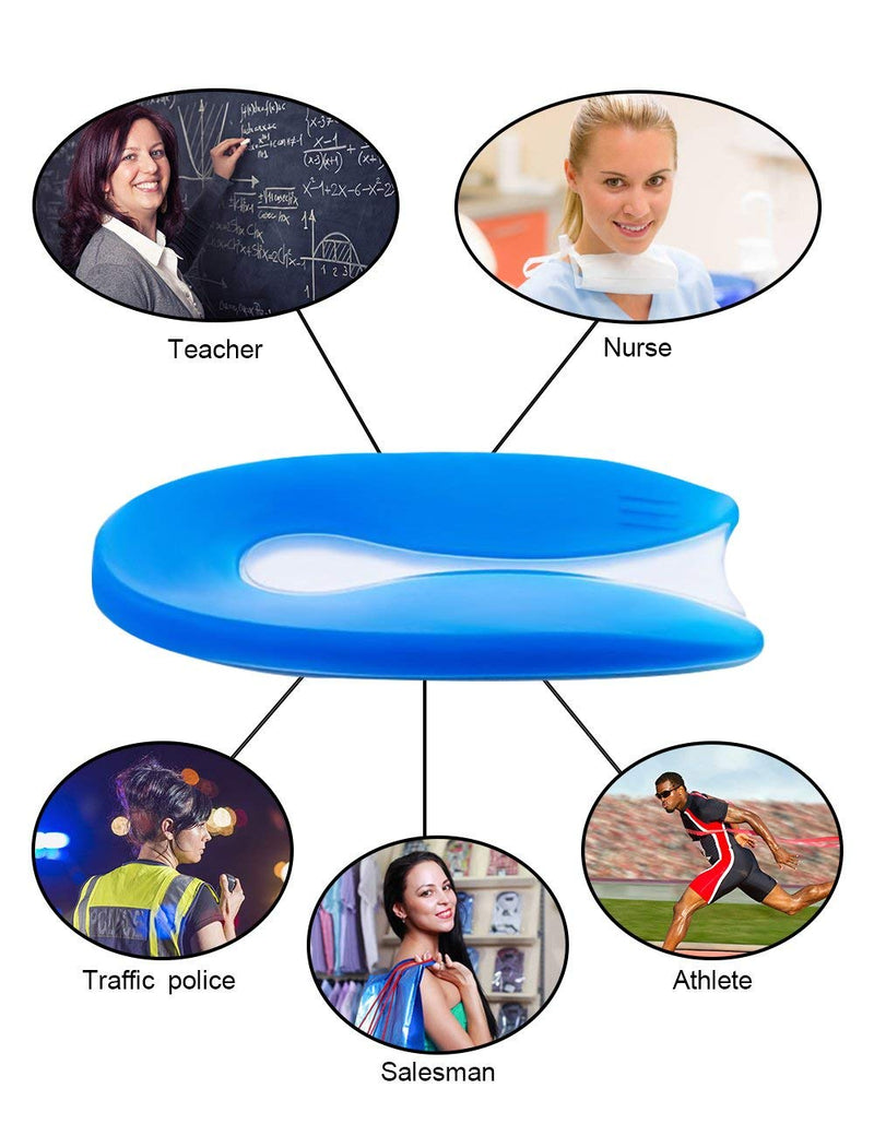 CAREOR Heel Cushion Inserts, U-Shaped Silicone Heel Pad Heel Coaster Support Heel Pad Plantar Fasciitis Pad Heel Spur Relief Toe Pain and Shock Absorption Support (L) L (Pack of 1) - NewNest Australia