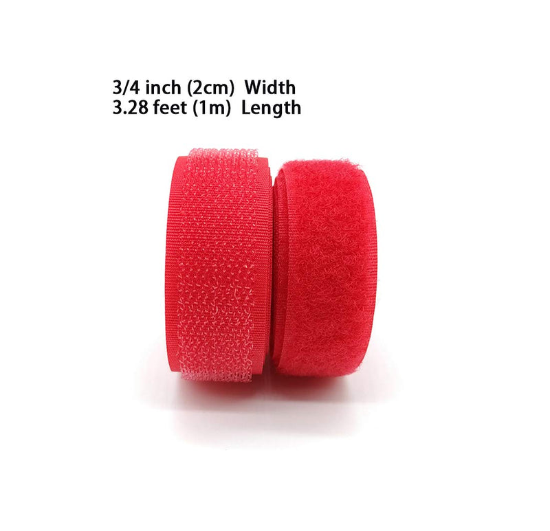 Filan 12 Colors 24 Yards Sew On Hook and Loop Tape Fastening Nylon Fabric Tape with Non-Adhesive for DIY Craft Interlocking Tape Sewing Fasteners (3/4'' Wide, 1 Yard Hook + 1 Yard Loop) for Each Color - NewNest Australia