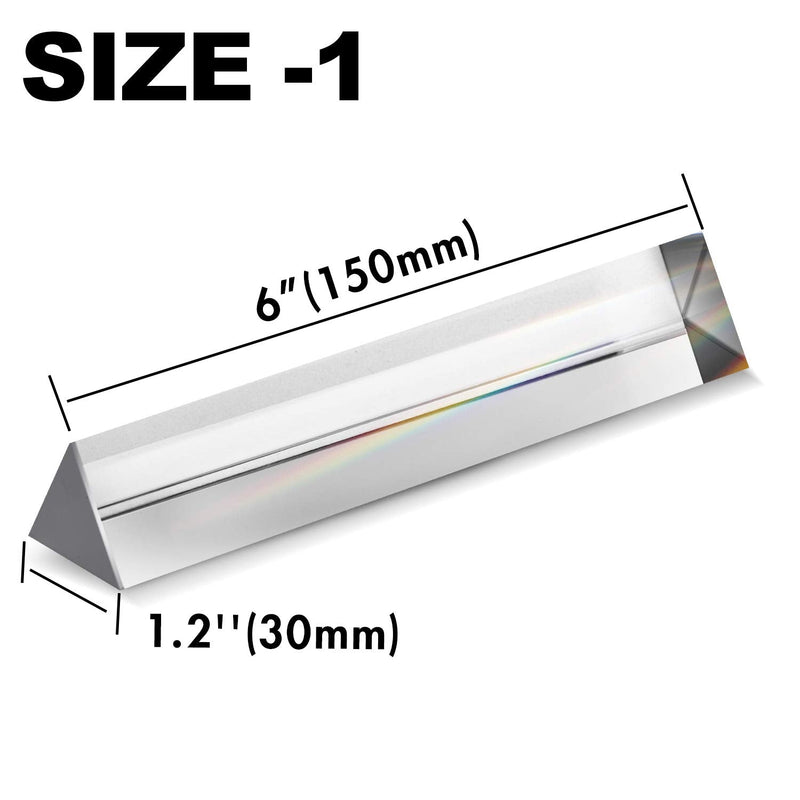 Young4us 2 Pack 6-inch Crystal Optical Glass Triangular Prism for Photography, Kids, Science, Teaching Light Spectrum, Physics and Taking Photos Pictures (Set of 2, 150mm) - NewNest Australia