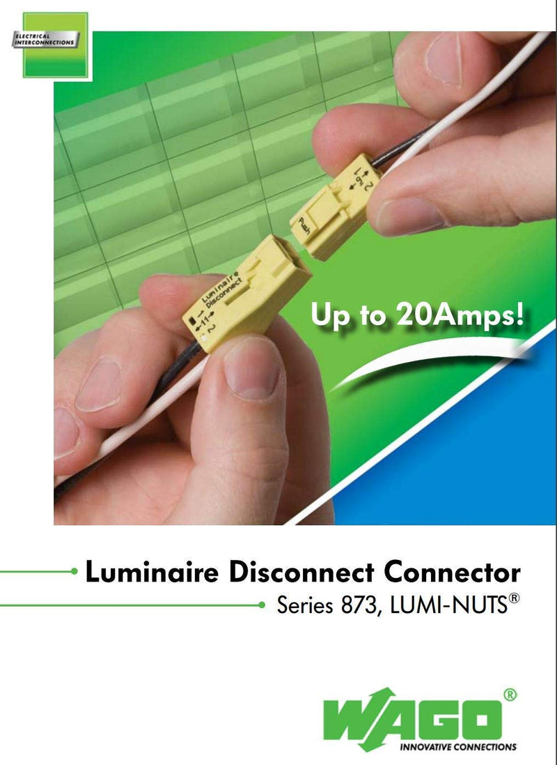 WAGO 873-902 LUMI-Nuts - PUSHWIRE Connector for Luminaire Disconnect (Box of 25) - NewNest Australia
