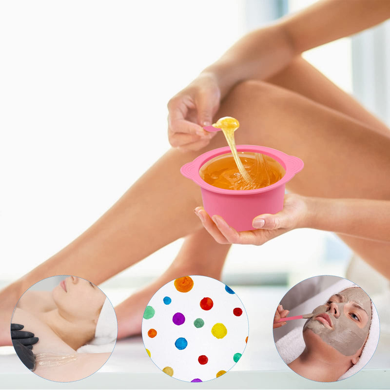 Yungeln Pack Of 2 Wax Warmers Replacement Bowls Silica Gel Non-Stick Removable Wax Bowls With 2 Wax Spatulas Compatible With Wax Warmer, Hair Removal/Depilation Wax Warmer - NewNest Australia