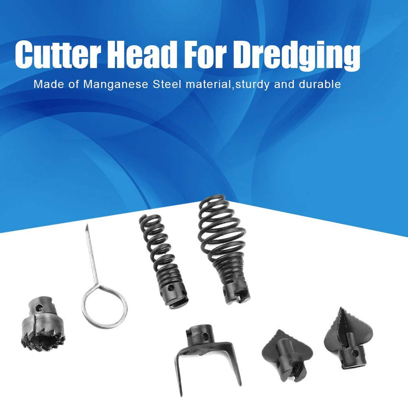 Hilitand 7PCS 16mm Pipe Dredge Cutter Heads,Dredge Spring Automatic Head Locking Head/Gear/Cutter Head - NewNest Australia