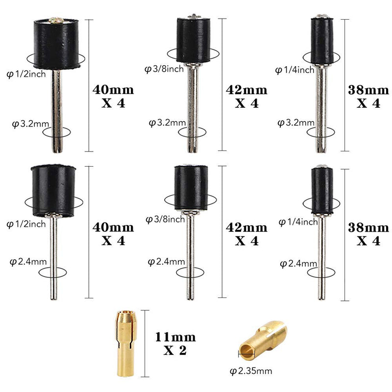 Coceca 458pcs Sanding Drums for Drum Sander,Kit with 432pcs Sanding Band Sleeves 24pcs Drum Mandrels 2pcs Self-Tightening Drill Chuc - NewNest Australia