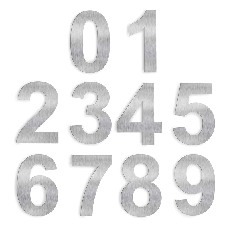 House Number - 6 Inch Stainless Steel Floating Home Address Number, Rustproof & Easy Install, Silver, (Number 0) Number 0 - NewNest Australia