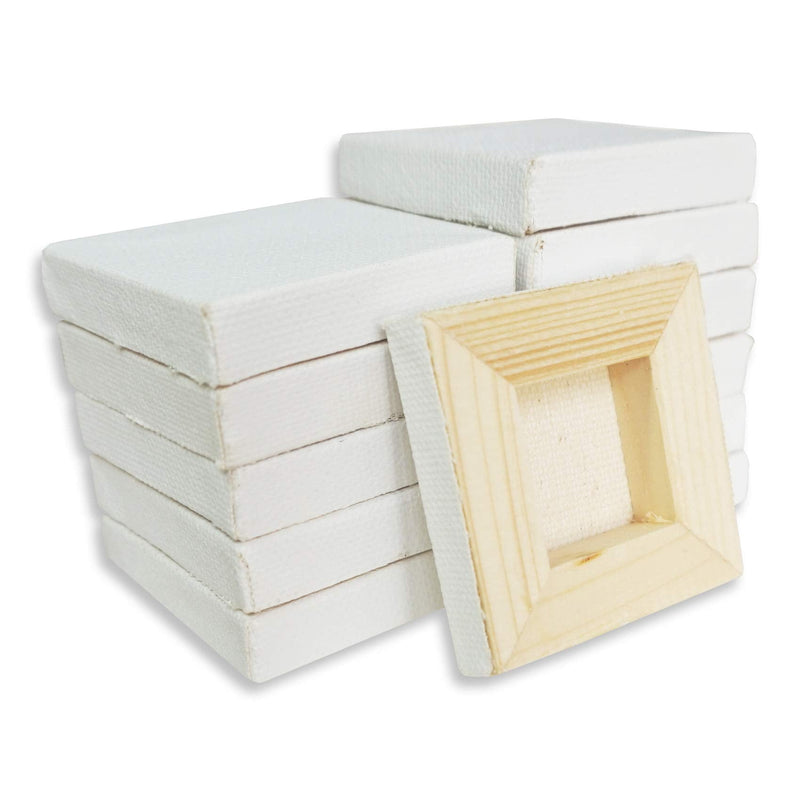 LWR CRAFTS Mini Stretched Canvas 2" X 2" Pack of 12 2"x2"x12 - NewNest Australia