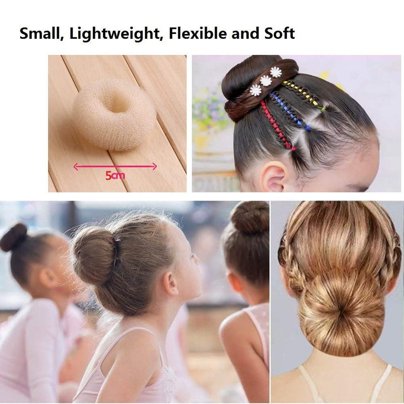 Extra Small Hair Bun Maker for Kids, 6 PCS Chignon Hair Donut Sock Bun Form for Girls, Mini Hair Doughnut Shaper for Short and Thin Hair (Small Size 2 Inch, Beige) - NewNest Australia