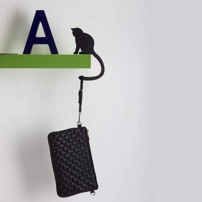 NewNest Australia - Artori Design Precious Hanger | Metal Cat | Decorative Balance Hanger | Hook Hanger Black 