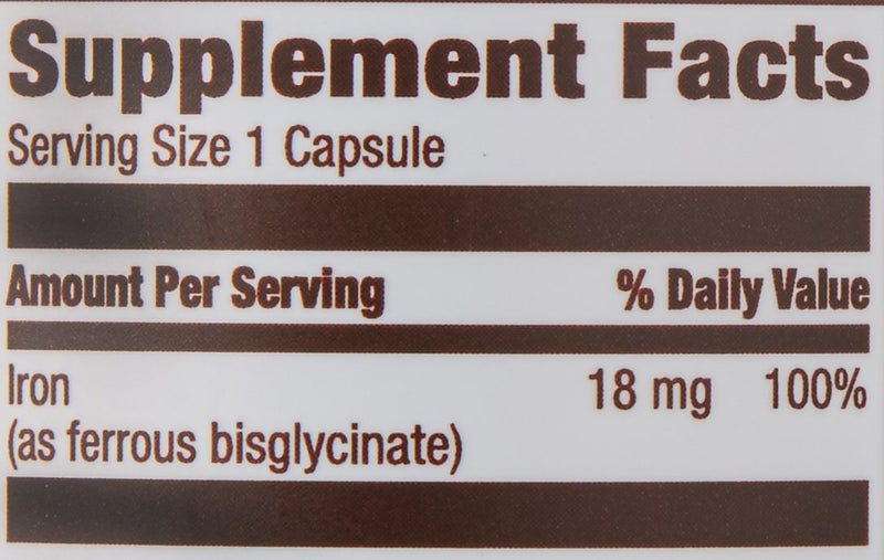 Amazon Elements Iron 18mg, Supports Red Blood Cell Production, Vegan, 195 Capsules, 6 month supply (Packaging may vary) - NewNest Australia