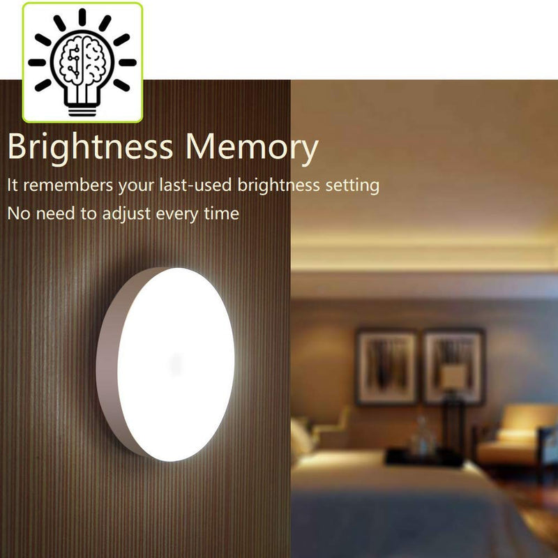 Mini Touch Light, RTSU Rechargeable Battery Operated Closet Lights Wardrobe Lights, Magnetic Stick-on Anywhere LED Night Light, Wireless Under Cabinet Lighting, Dimmable Tap Push Light Lamp (1 Pack) Ivory White-flat - NewNest Australia