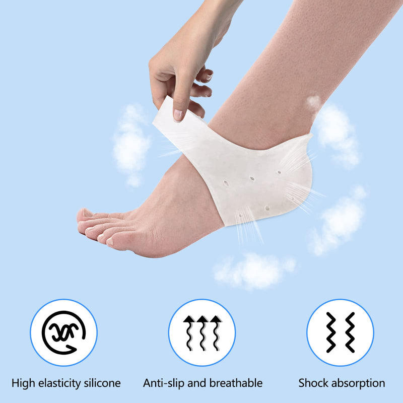 Newpop 3 pairs of heel protection silicone, breathable heel pads gel, heel protector, soft pads heel socks, heel socks for heel spurs plantar fasciitis, heel pain, dry cracked heel - NewNest Australia