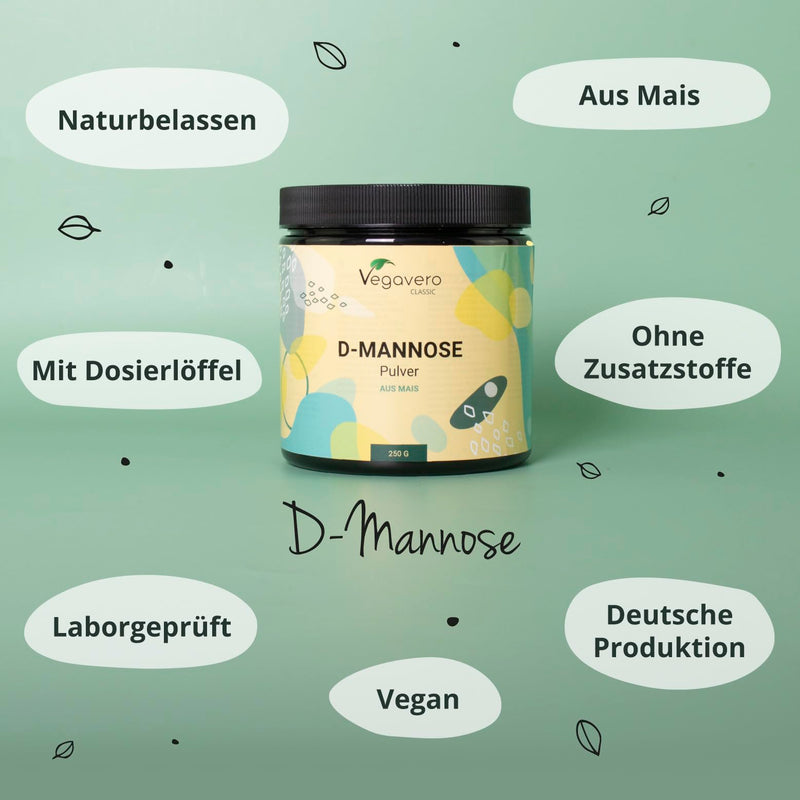 D-MANNOSE powder 250 g Vegavero ® | Purely plant-based & natural | Laboratory tested and GMO-free | With measuring spoon | Optimal solubility | Vegan - NewNest Australia