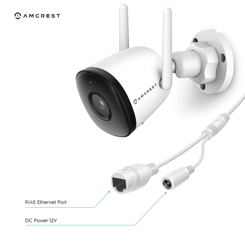 Amcrest 1080P WiFi Camera Outdoor, Smart Home 2MP Bullet IP Security Camera Outdoor Wireless, 98ft Nightvision, Built-in Mic, 102° FOV, 256GB MicroSD Storage (Sold Separately), ASH22-W (Wired Power) - NewNest Australia