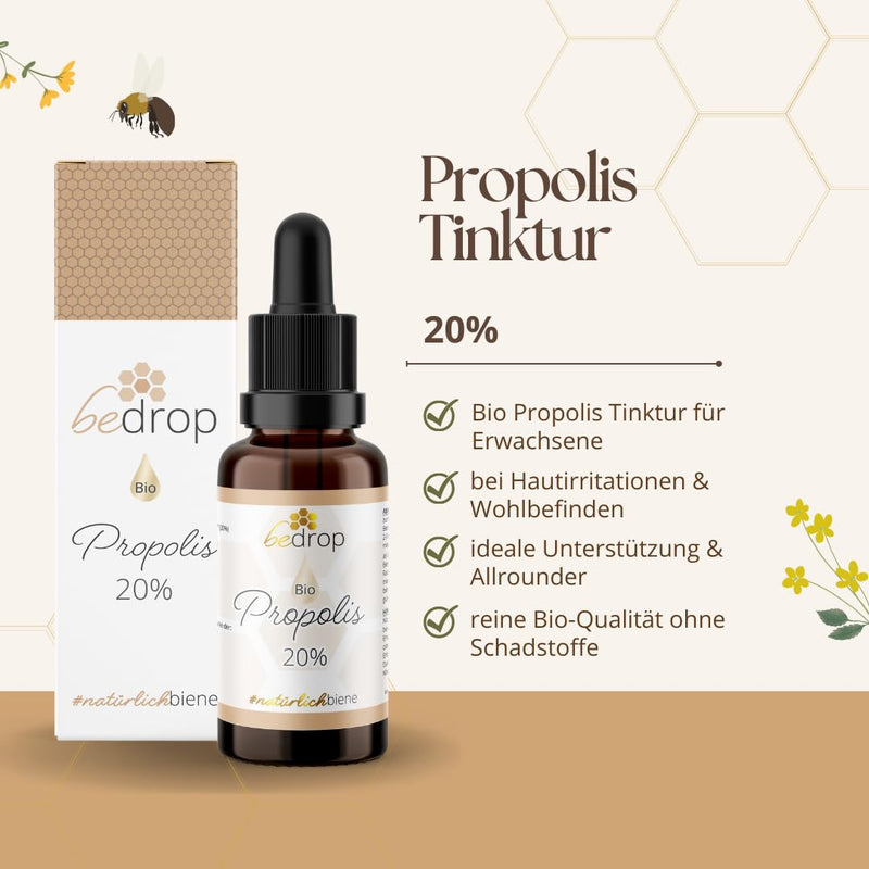 Organic propolis drops 20% high dosage - propolis extract directly from the beekeeper - organic quality, without additives 30 ml (pack of 1) - NewNest Australia