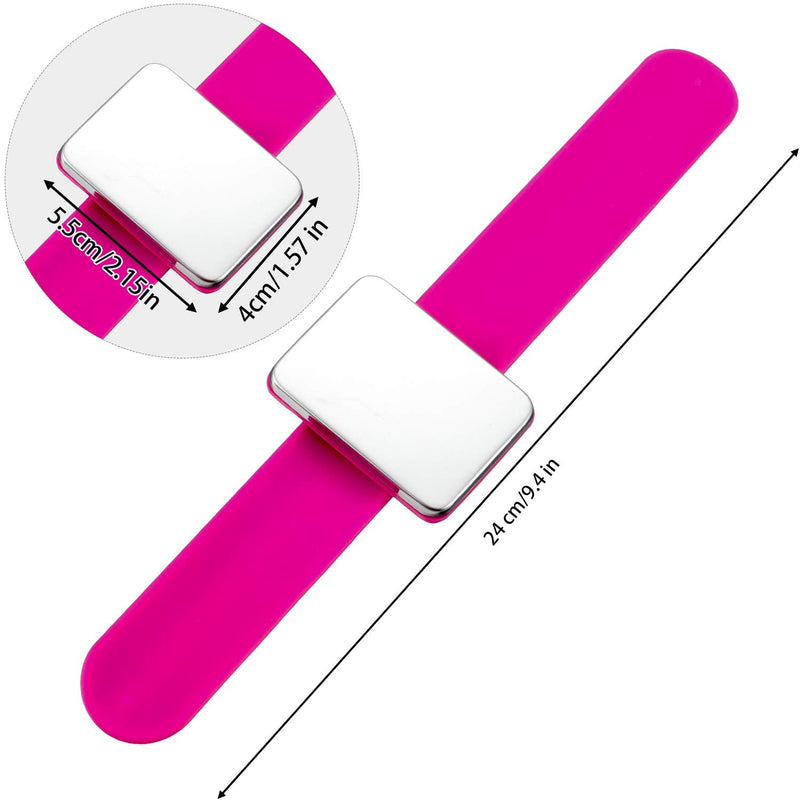 2 Pieces Magnetic Sewing Pincushion, Magnetic Wristband Pin Cushion Holder for Quilting Sewing Pins Hair Clips with Flannelette Bag, Silicone Wrist Strap Bracelet (Pink) Pink - NewNest Australia