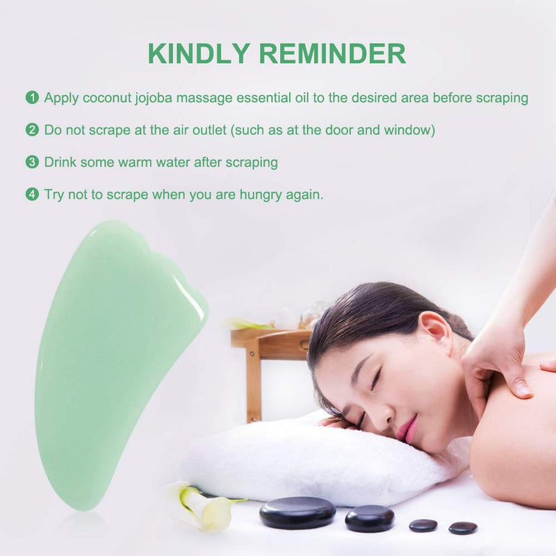 airogym Guasha Massage Tool，Natural Stone Gua Sha Board, 4PCS Guasha Stone Scraping Massage Sets for SPA Acupuncture Physical Therapy Muscle Knots Facial Caring Point Treatment Lymphatic Drainage Green - NewNest Australia